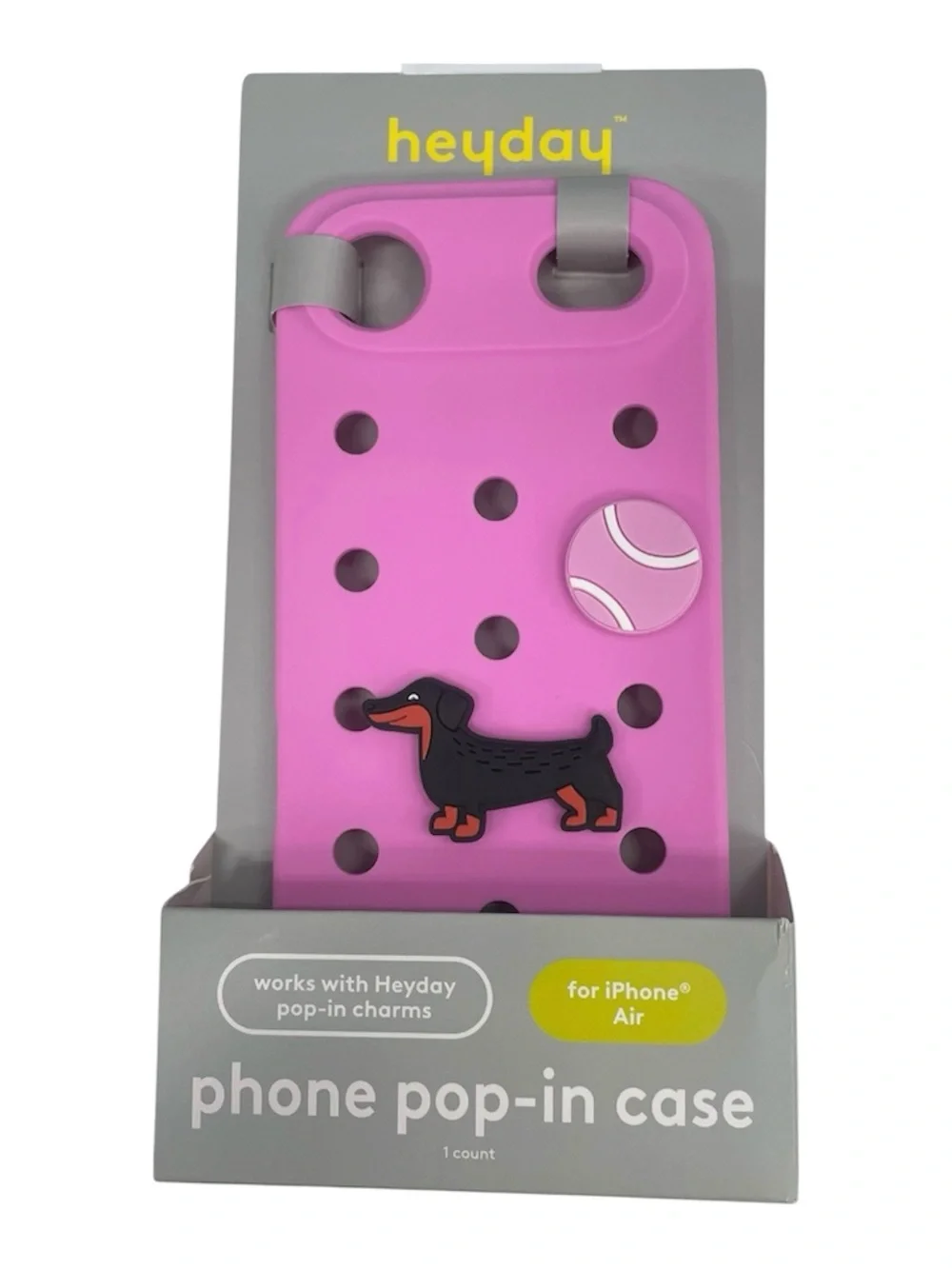 heyday Pink Pop-In Phone Case with Dachshund Charm